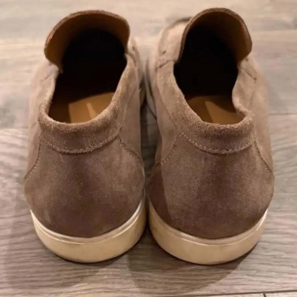 Zara Suede Slip-On Loafers Taupe Size 45
